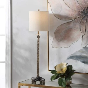 PARNELL RESTORATION INDUSTRIAL STYLE HAMMERED METAL TABLE BUFFET LAMP UTTERMOST - Picture 1 of 5