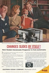 Anuncio de revista proyector Kodak Cavalcade automático original 1960 - Imagen 1 de 1