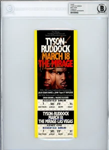 Biglietto autentico firmato Mike Tyson vs Donovan Ruddock 3/18/1991 COA BAS auto - Foto 1 di 2