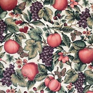 Fruit Grapes Berries Butterfly Cotton Quilting Fabric Cranston 44” x 57” - Picture 1 of 7