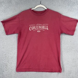 Columbia Sportwear Shirt YOUTH Large Faded Red Graphic Tee Boys Junior Cotton - Picture 1 of 6