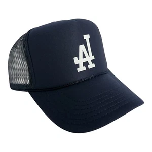 NEW LOS ANGELES REVERSE LA LOGO HAT 5 PANEL HIGH CROWN TRUCKER TRENDY FOAM - Picture 1 of 3