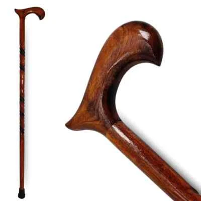 Bastón de madera tallado a mano bastón bastón de alta resistencia ligero Foto 1 de 4