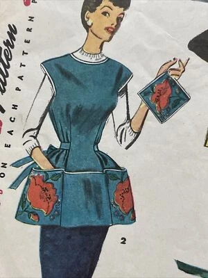 Vintage 1953 Simplicity 4492 Women’s Size M Medium 16 18 Bust 34-36” Aprons - Image 1 of 4