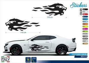 ADESIVI LATERALI FIANCATA FIAMMA LEONE UNIVERSALI AUTO TUNING SPORT AD K 13 - Imagen 1 de 1