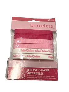 1 confezione BRACCIALI SENSIBILIZZAZIONE NASTRO ROSA 6 totali - Foto 1 di 4