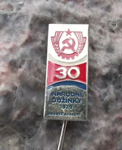 1979 Erntefest Tschechoslowakei Kommunistische Landwirtschaft Feier Pin Anstecker - Bild 1 von 3