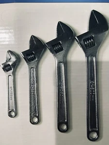 BNIB 4PCS ADJUSTABLE WRENCH SET FORGED HEAT TREATED CHROME PLATED 6" 8" 10" 12" - Picture 1 of 16