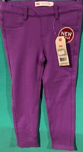 LEVI'S GIRL PULL-ON PURPLE STRETCH LEGGINGS SUPER SKINNY CHILD SIZE 5 NEW TAGS