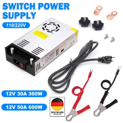 DC 12V 50A 600W Netzteil Trafo Schaltnetzteil Transformator Power Supply Adapter - Bild 1 von 4