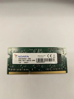 ADATA 4GB DDR3L 1600MHz 4Gx8 SO-DIMM 260-Pin DRAM Memory ADDS1600W4G11-BSSE - Image 1 of 2