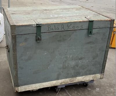 Baúl militar vintage de la Segunda Guerra Mundial con nombre - 36x21x21 pulgadas Foto 1 de 4