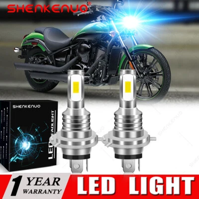 2 8000K Bombillas LED Faros para Kawasaki Vulcan 900 Custom VN900 2009-2023 EE. UU. Foto 1 de 4