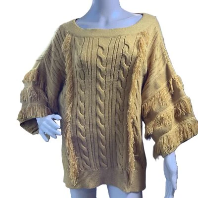 Suéter New York Co Flecos Dorados Manga Larga Tejido con Cable Talla XL Vaquera Occidental Foto 1 de 4