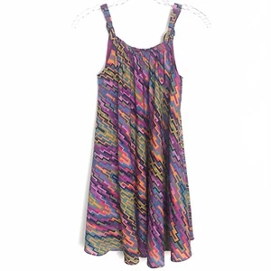 DKNY Girls Designer Sleeveless Sundress Dress Sz Large A-Line Colorful Purple - Picture 1 of 12