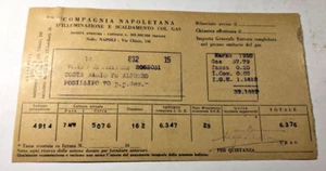Fattura Compagnia napoletana d'Illuminazione e scaldamento col gas marzo 1950 - Picture 1 of 1