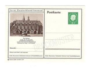 P 41  Bildpostkarte Druckmuster 10 Pfennig  Heuss  Goslar  Rathaus  66/391  ** - Bild 1 von 1