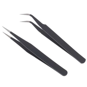 1PC Micro Point Curved Straight Tweezers Fine Tip Stainless Steel RA LDUKLDU WE - Picture 1 of 11