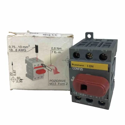 Interruptor de propósito general Bussman CDNF25 600v CDNF-25 nuevo Foto 1 de 4