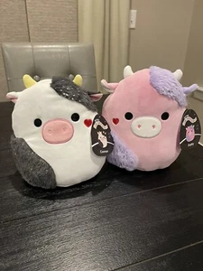 Neu mit Etikett Squishmallow 8 Zoll Patty & Connor die Kuh SERIE AUSWÄHLEN Valentinstag Paket Herz - Bild 1 von 12