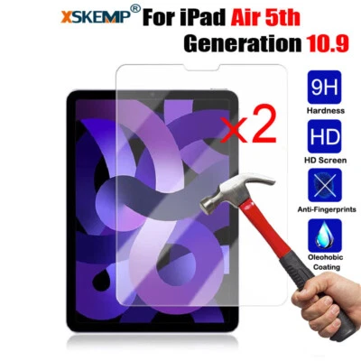 2Pcs Tempered Glass Screen Protector For Apple iPad Air Air 2 3rd 4th 5th Cover - Image 1 of 4