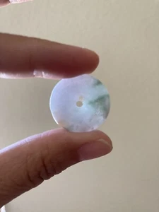 Natural Genuine A Jadeite Jade Icy Green White Purple Circle Donuts Pendant - Picture 1 of 4