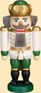 Schiaccianoci Re Bianco-Verde HxLxP = 20x10x6cm NUOVO Natale Saponi Schiaccianoci - Foto 1 di 1