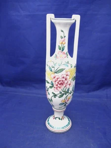 VASO DIPINTO A MANO FORMA INSOLITA CON MANICI - MADE IN PORTUGAL - DISEGNO FLOREALE - Foto 1 di 9