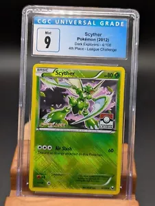 2012 Pokemon Dark Explorers Scyther Reverse Holo #4 CGC Mint 9 4th Place League - Picture 1 of 2