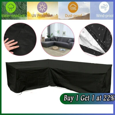 Waterproof L-Shape Garden Furniture Cover Heavy Duty Rattan Corner Outdoor Sofa