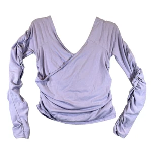 Top Surplice Open Edit lavanda manica increspata elasticizzato donna grande - Foto 1 di 8