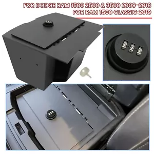 Center Console Safe Gun Vault For Dodge Ram 1500/2500/3500 2009-2018 Storage Box - Picture 1 of 16