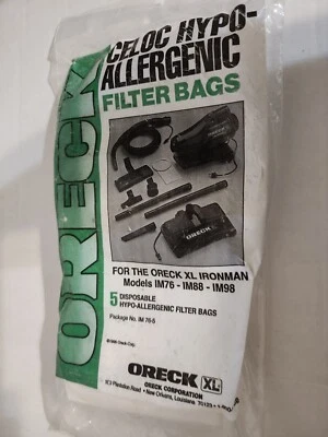 5-Pack Oreck XL Ironman Hypo-Allergenic Vacuum Filter Bags PKIM765 NEW - Image 1 of 2