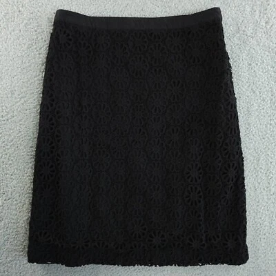 Talbots юбка женщин 2 черный цветочный кружева лазера крючком с подкладкой карандаш колена карьера - Изображение 1 из 4