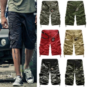 Stylish Loose Fit Multi Poet Camouflage Cargo Shorts For Men Perfect For - Picture 1 of 16
