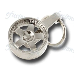 JDM Race Mini 5-Spoke RIM WHEEL Style KeyChain Lanyard Key Ring Keyfob Key Chain - Bild 1 von 2