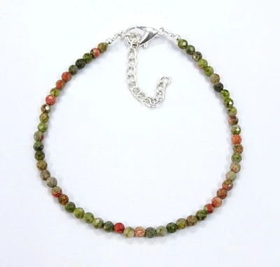 Bracciale con pietra preziosa sfaccettata Rondelle naturale delicata... - Immagine 1 di 4