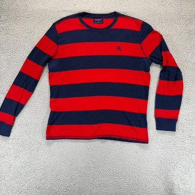 Express Mens Crew Neck Long Sleeve Pullover Sweater Red Blue Stripes Size XL - Image 1 of 4