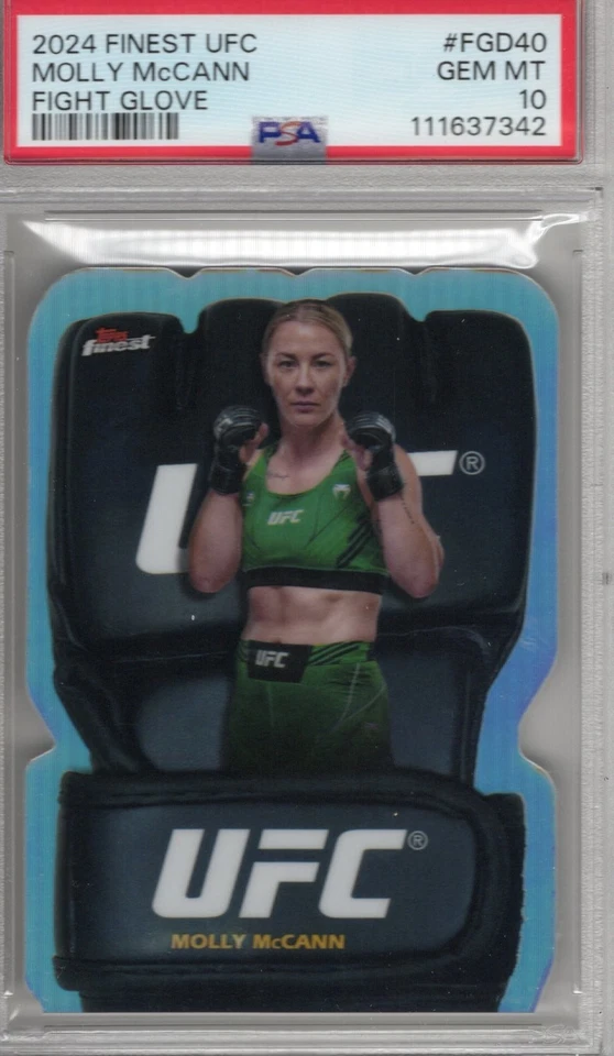 2024 Topps UFC Finest MOLLY MCCANN Rare SP FIGHT GLOVE Die-Cut PSA 10 GEM MINT - Image 1 of 1