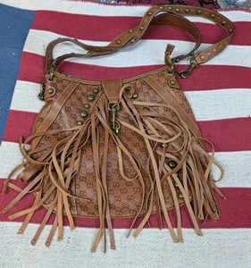 Gucci Hobo Bag Handtasche braun Monogramm Leder Wildleder Babouska Fransen - Bild 1 von 13