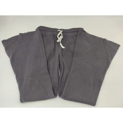 Pantalones de salón American Eagle tejido gofre gris mediano M cordón cintura acampanados Foto 1 de 4