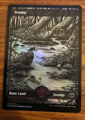 2021 MTG Wizards of the Coast Innistrad Crimson Vow Foil Full Art Swamp #273/277 - Image 1 of 2