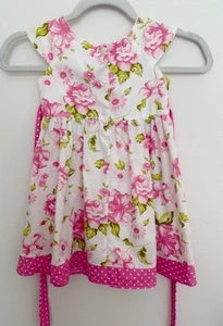 Dollie & Me Children’s Dress Pink & White Floral With Polka Dot Trim size 4T - Picture 1 of 15