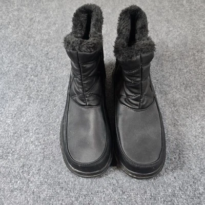 Totes Boots Womens 10 M Silverton Faux Fur Lined Winter Black Faux Leather Zip - Image 1 of 4