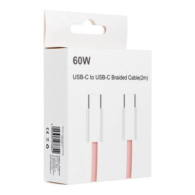 Pd60g 3a C263 Cavo Usb-c 60w Fast 2m Rosa Per Lg Q92 5g Ultra Tab V30 V30+ W11 - Immagine 1 di 4