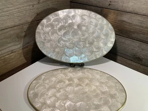 Capiz Shell Tisch Tischsets oval - 4er Set - Zuhause Esszimmer Küche Vintage EUC - Bild 1 von 5