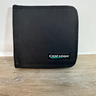 Vtg Case Logic Small Black Soft Zip CD DVD Game Holder Wallet Folder Holds 12 - Image 1 of 4
