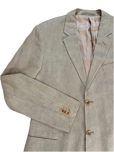Armani Collezioni Blazer Sport Coat Men’s 40r Tan Linen Blend  - Picture 1 of 13