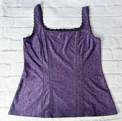 White House Black Market Top Purple Lace Corset Tank Coquette Whimsigoth Y2K - Image 1 of 4