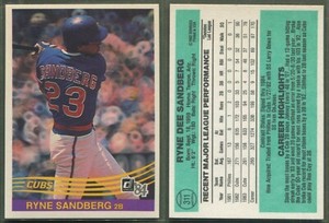 1984 Donruss - #311 - Ryne Sandberg - Chicago Cubs